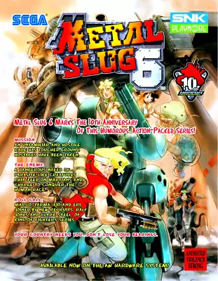 Metal Slug 6 Neo Geo SNK Arcade Glossy Promo Ad Poster Unframed A0531 • $14.98