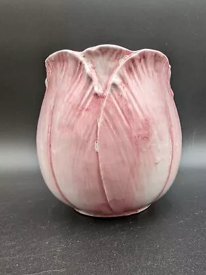 Vintage Pink Tulip Ceramic Planter Vase 4  Tall 3  Wide - Lovely Spring Flower • $13.99