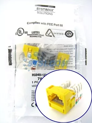 Commscope Systimax MGS400-123 GigaSpeed Cat6 M-Series Modular Jack Yellow ~STSI • $12.99