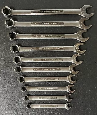 Vintage Craftsman 10pc 6 Point SAE Wrench Set 3/8” To 15/16” USA • $114.99
