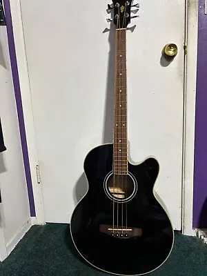 Ibanez  Acoustic-Electric Bass Guitar - Natural High Gloss Black • $200