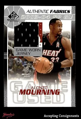 2003-04 SP Game Used Authentic Fabrics #AMJ Alonzo Mourning JERSEY RELIC HEAT • $2.25