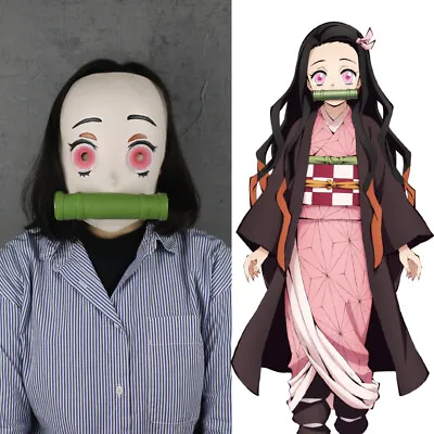 $14.99 • Buy Demon Slayer Nezuko Kamado Anime Full Face Latex Mask Cartoon Cosplay Costume