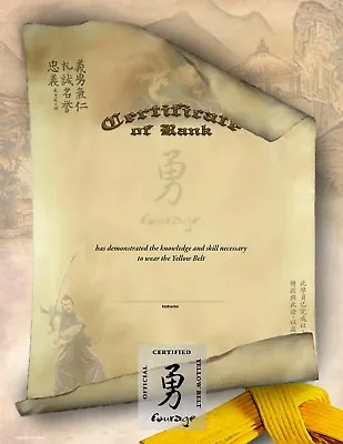 Martial Arts Certificates - Bushido Design/Karate Rank Certificates - Pack Of 10 • $18.99