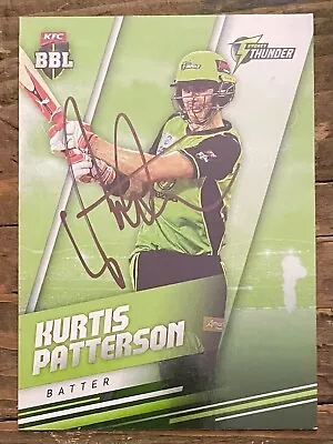 $1.49 • Buy Kurtis Patterson Signed Sydney Thunder 2018 KFC Big Bash BBL T20 Cricket