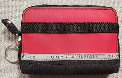 Tommy Hilfiger Keychain Wallet Vinyl/Nylon Water Resistant (Red & Black) • $14.99