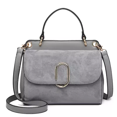 Ladies Faux Leather Mediun Shoulder Bags Women Cross Body Bag Handbag • £12.98