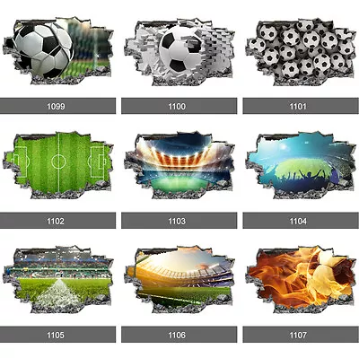 £4.99 • Buy Boys Football Goal Score Stadium Kids 3D Wall Mural Photo Wallpaper Wall Sticker