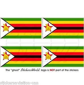 ZIMBABWE Flag Africa Rhodesia 2  (50mm) Vinyl Bumper-Helmet DecalsStickers  X4 • $5.68