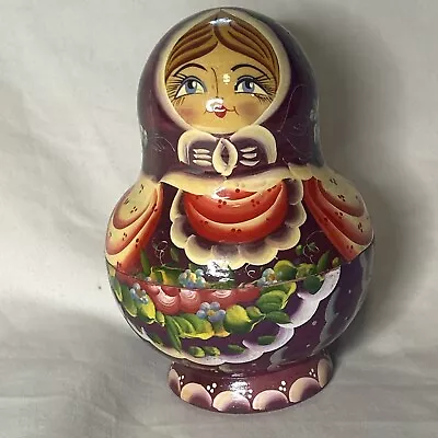 Vintage Hand Painted & Artist Signed Russian Nesting Dolls 9pc  • $13.95