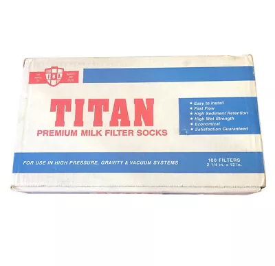 100 Titan Premium Milk Filter Socks 2 1/4  X 12  -professional  New   • $24.99