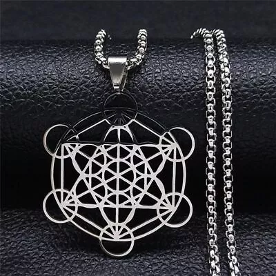 $11.99 • Buy Archangel Metatron's Cube Necklace Angel Sacred Geometry Symbol Talisman Jewelry