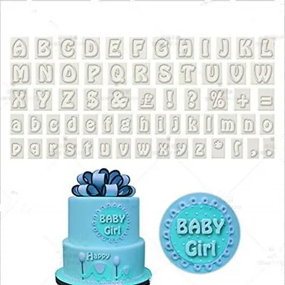 64Pcs Alphabet Letter Fondant Mould Biscuits Cake Decorating Icing Cutter Mold • £6.49