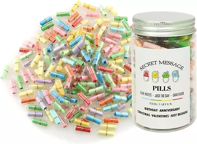 Capsule Message In A Bottle 110Pcs Cute Love Note Blank Pills Gift For Wife Gir • $11.79