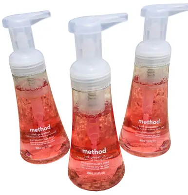 3 Method Foaming Hand Soap Pump 10oz Pink Grapefruit Wash Away Germs & Bactria • $12.50