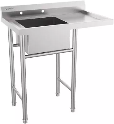 304 Stainless Steel Utility Sink With Drainboard Workbench Sink Commercial Sink • $189.99