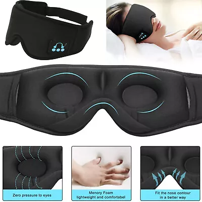 $25.99 • Buy Wireless Bluetooth 5.0 Stereo Eye Mask Headphones Earphone Sleep Music Headband