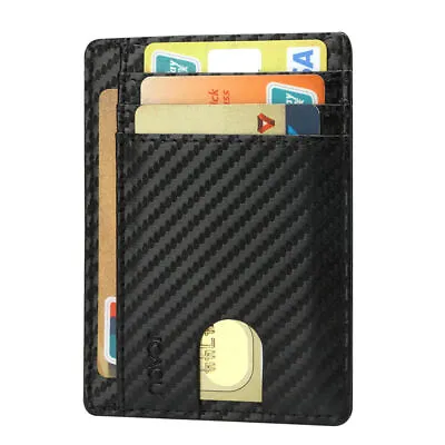 $14.50 • Buy Minimal Design Sleek Aluminum Wallet For Men RFID Blocking Credit Card Holder
