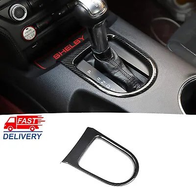 Interior Gear Shift Panel Frame Cover Trim For Ford Mustang 2015+ Carbon Fiber • $17.49