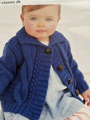 £1.95 • Buy Baby/Childrens Easy Cable DK Cardigan Knitting Pattern 16”-24”