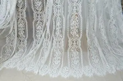 Vintage Stripe Floral Chantilly Lace Fabric Wedding Fabric Boho Dress 59  Width • $12.99