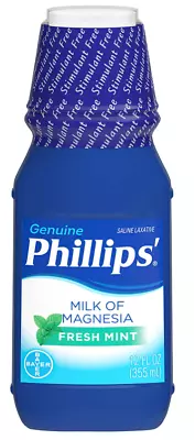 Phillips' Milk Of Magnesia Saline Laxative Fresh Mint 12 Fl Oz 312843363052VL • $18.49