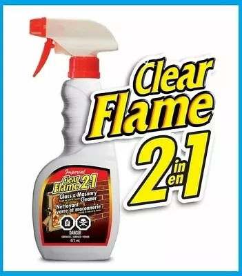 IMPERIAL CLEAR FLAME 2 In 1 Glass & Masonry Cleaner 16oz TOUGH ON SOOT! #KK0047 • $18.99