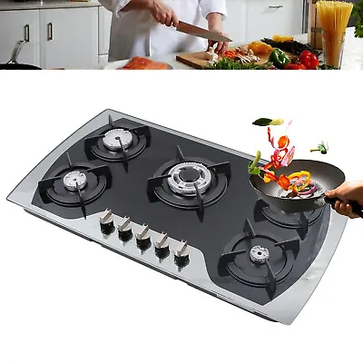 35.4  5 Burners Tempered Glass Built-In LPG/NG Gas Cooker Gas Cooktop Stove Top • $177.65