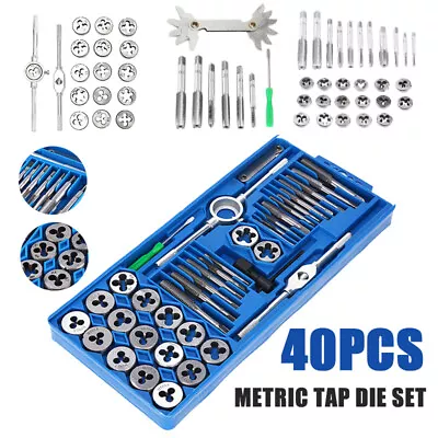 $24.90 • Buy 40PCS TAP & DIE SET HARDENED METRIC Screw Thread Taper Drill Tool Kit Blue AU