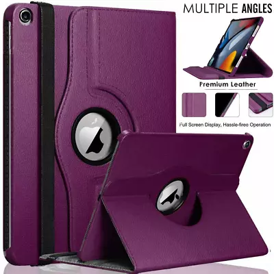 For Apple IPad 9th Generation 10.2  2021 360° Rotating Smart Leather Case Cover • £5.99