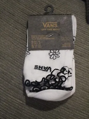 $17.95 • Buy Vans Off The Wall Women's Ruffled Up Yin Yang White Crew Socks  Size 6.5-10  New