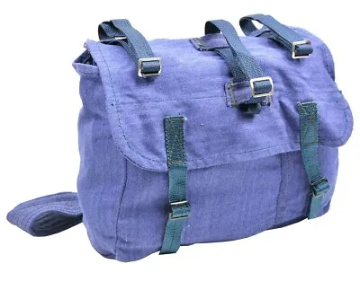 Genuine Romanian Army Bread Bag Military Surplus Blue Canvas Haversack NEW • $29