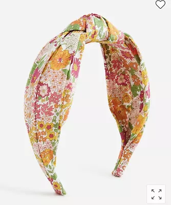 J Crew Liberty Fabric Orange Pink Green Multicolor Knot Floral Headband NWT NEW • $22.94