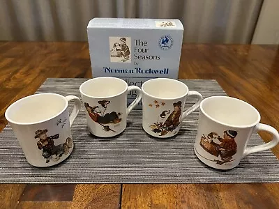 Norman Rockwell Four Seasons  A Boy And His Dog  Collector Mug Set 1984 • $23.95