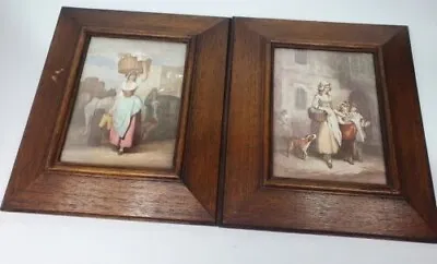 2 Old Pictures Wooden Frame Picture Frame Woman 31X37 Cm 12.4 X14.8 . • £41.81