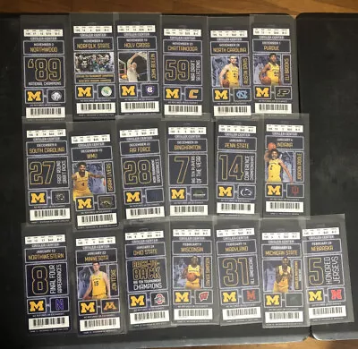 2018 - 2019 Michigan Wolverines Basketball Plastic Ticket Set • $99