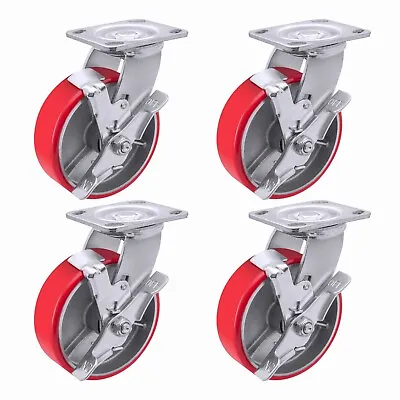 6 X 2  Heavy Duty Casters - Polyurethane Caster With Capacity Up To 1250-5000 LB • $34.80