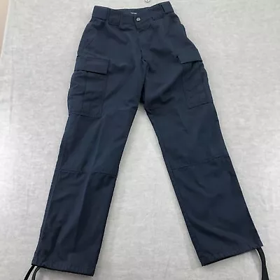 5.11 Tactical Cargo Pants Blue Canvas Mens Medium 31.5-35 Drawstring Ankle • $29.99