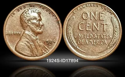 1924-S Lincoln Cent Wheat Penny ---- Better Date ID93089 • $375