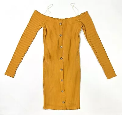 Riley & James Dress Women’s Small Yellow Long Sleeve Button Stretch • $15
