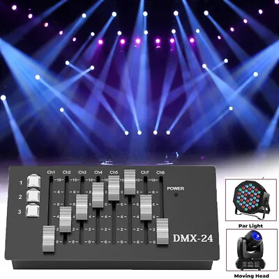 Mini DMX Console MIDI Operator 192 Channel Stage DJ Light Controller Disco 24CH • £24.99