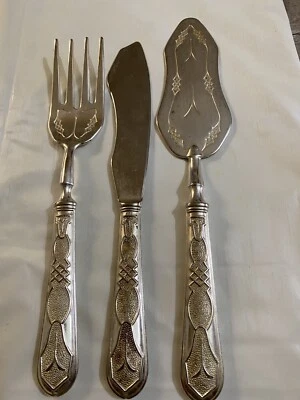 £265 • Buy Vintage Silver 800 Fish Serving Set And Cake Server