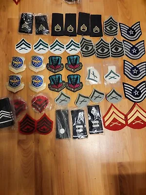 Lot Of 40 Plus Various Military Patches Pins Army Navy Air Force Marines Lot 300 • $13.50