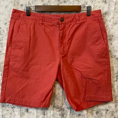 Bonobos Mens 34 Chino Flat Front Shorts Red Cotton Preppy Casual 7  • $15.10