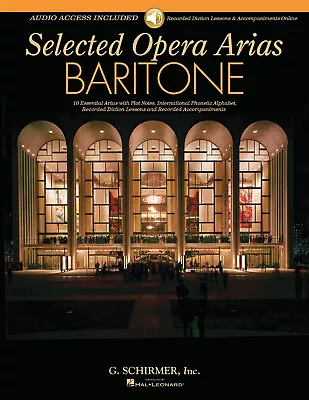 Selected Opera Arias Baritone Vocal Sheet Music Diction Lesson Book Online Audio • $16.99
