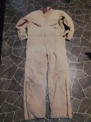 Dickies Coveralls Jumpsuit 42/44 Regular Brown Insulated Quilted See Video • $21.25