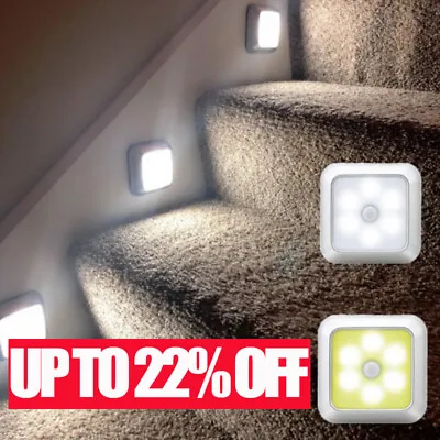 £4.89 • Buy 1X 6LED Stair Lamp Night Lights Motion Sensor Light Wireless PIR Cabinet Battery