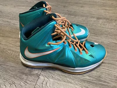 Size 9.5 - Nike LeBron 10 Miami Dolphins 2013 Beaters 541100-302 No Box • $45