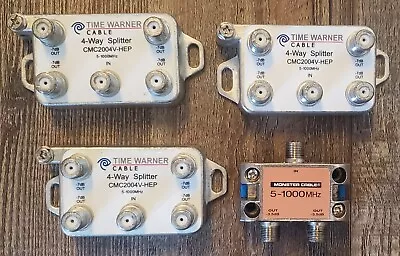 Lot Of Monster Time Warner Cable TV 2Way 4-Way Splitter CMC2004V-HEP 5-1000MHz • $17.99