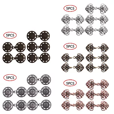 5x Retro Cloak Clasp Buttons Fasteners Sewing Hook Eye Cardigan Clip DIY Craft • £5.39